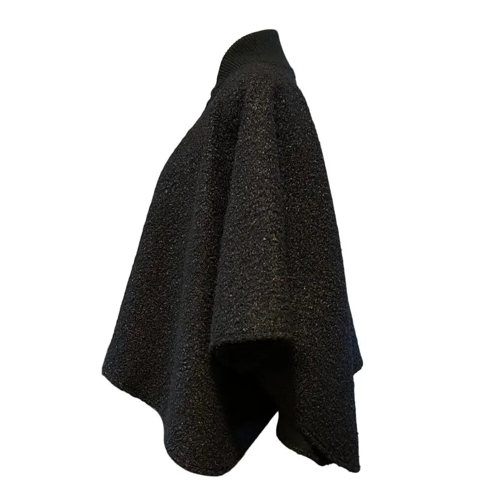 Canada Weathergear Zip Front Knit Cape Poncho Sweater Textured, One Size - Picture 3 of 11